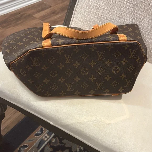 Louis Vuitton Brown Monogram Canvas Tote with Tan Leather Trim - Picture 8 of 10